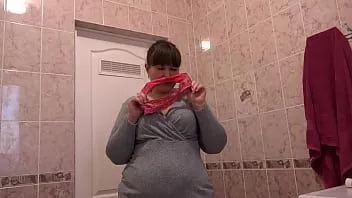 Play Girlfriend's panties aroused a mature bbw. homemade unusual fetish masturbation and panty sniffing. amateur from chubby milf and close-up.