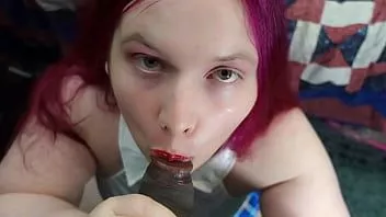 Play Fat tranny pinky blowjobs bbc then swallows cum